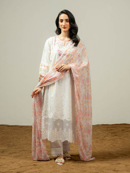 3 Piece Cambric Suit-Embroidered (Pret)