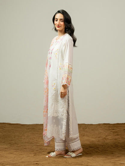 3 Piece Cambric Suit-Embroidered (Pret)