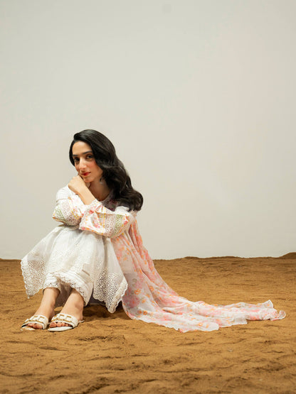 3 Piece Cambric Suit-Embroidered (Pret)