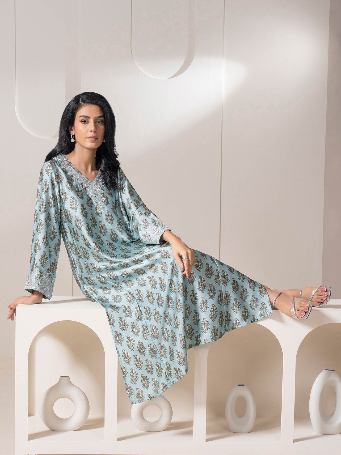 2 Piece Silk Suit-Embroidered (Pret)