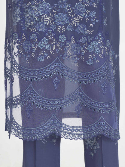 3 Piece Cambric Suit- Embroidered (Pret)