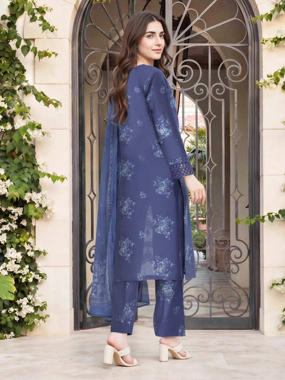 3 Piece Cambric Suit- Embroidered (Pret)