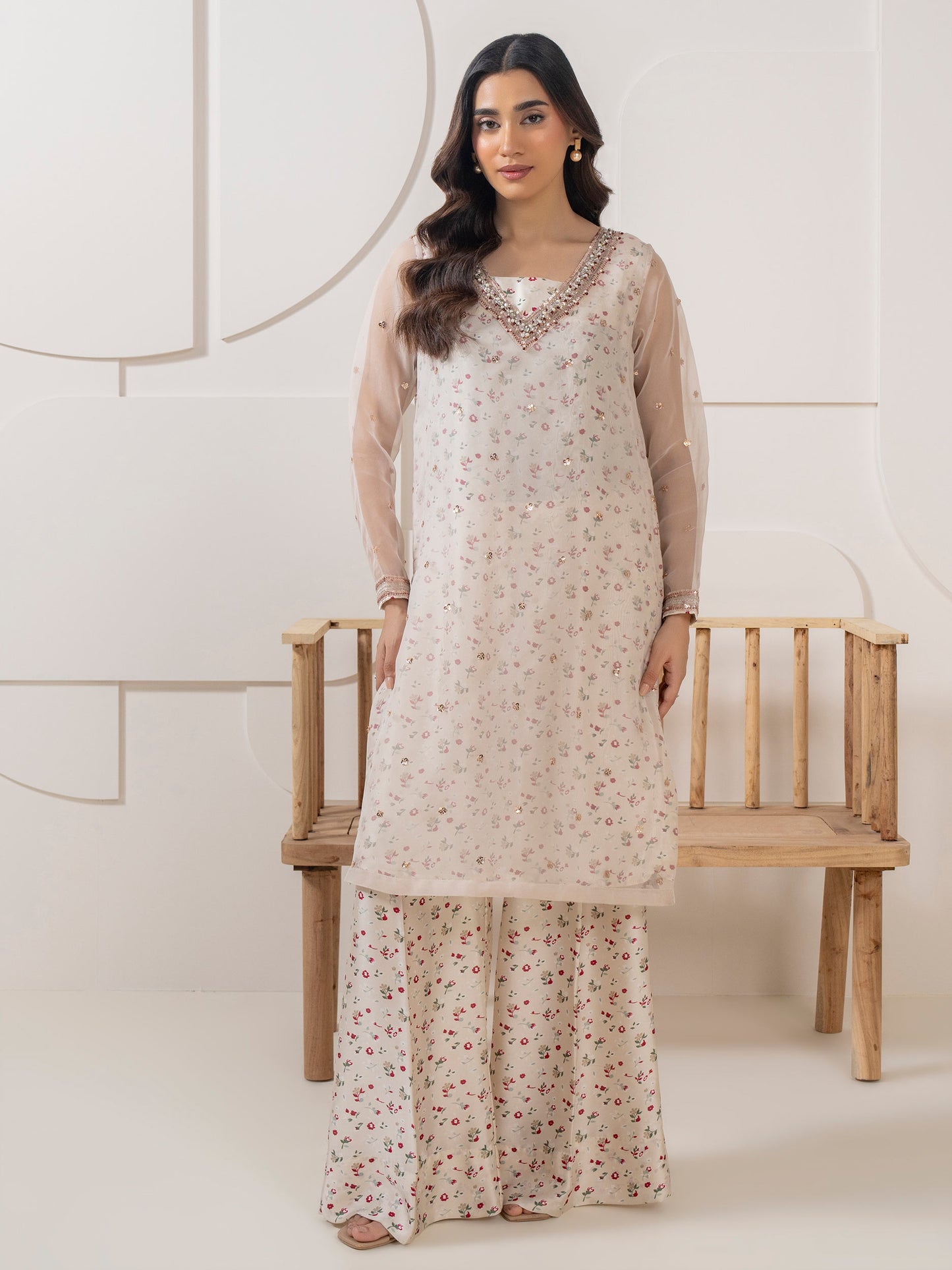 2 Piece Silk Suit-Embroidered (Pret)
