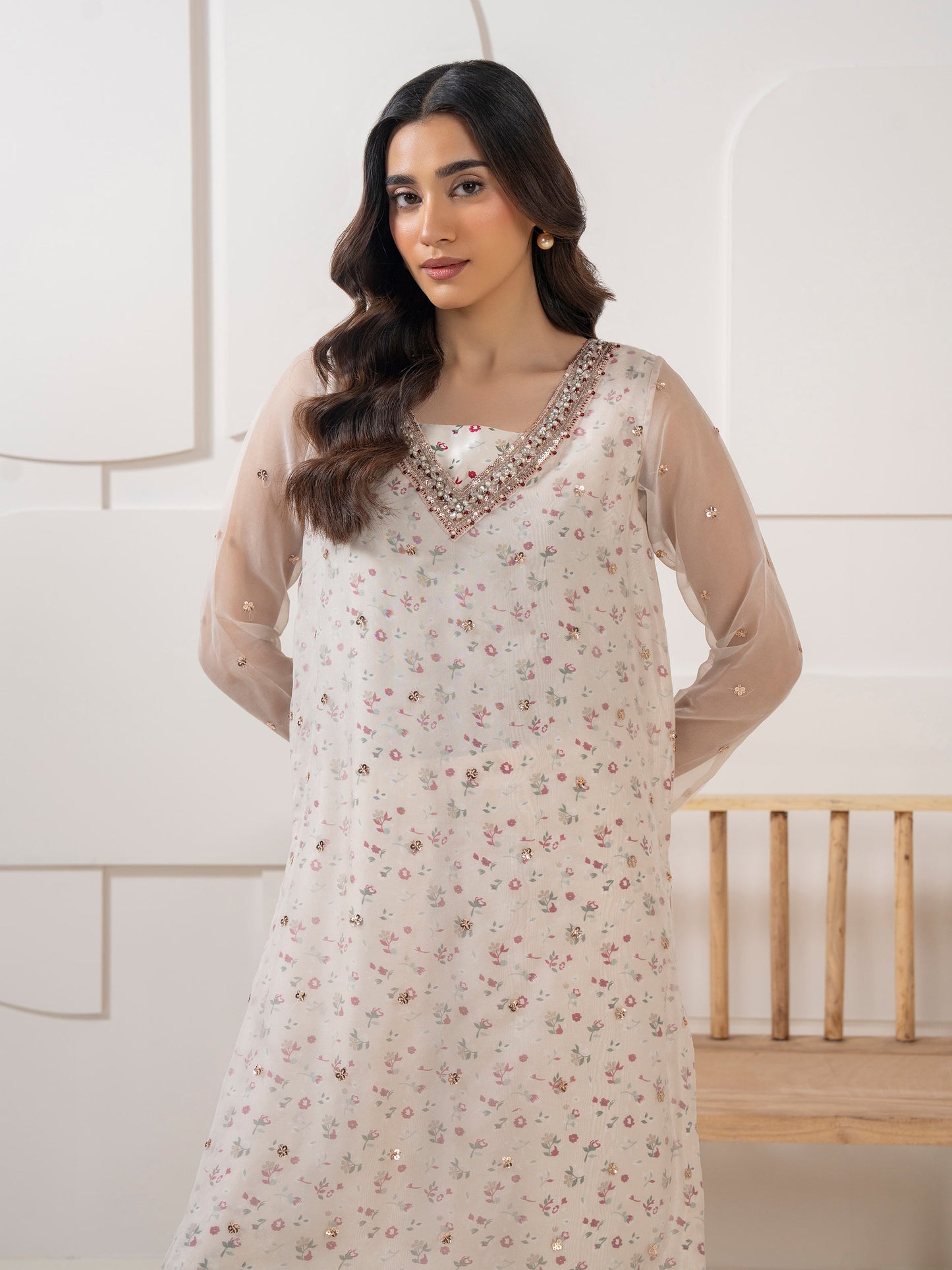 2 Piece Silk Suit-Embroidered (Pret)