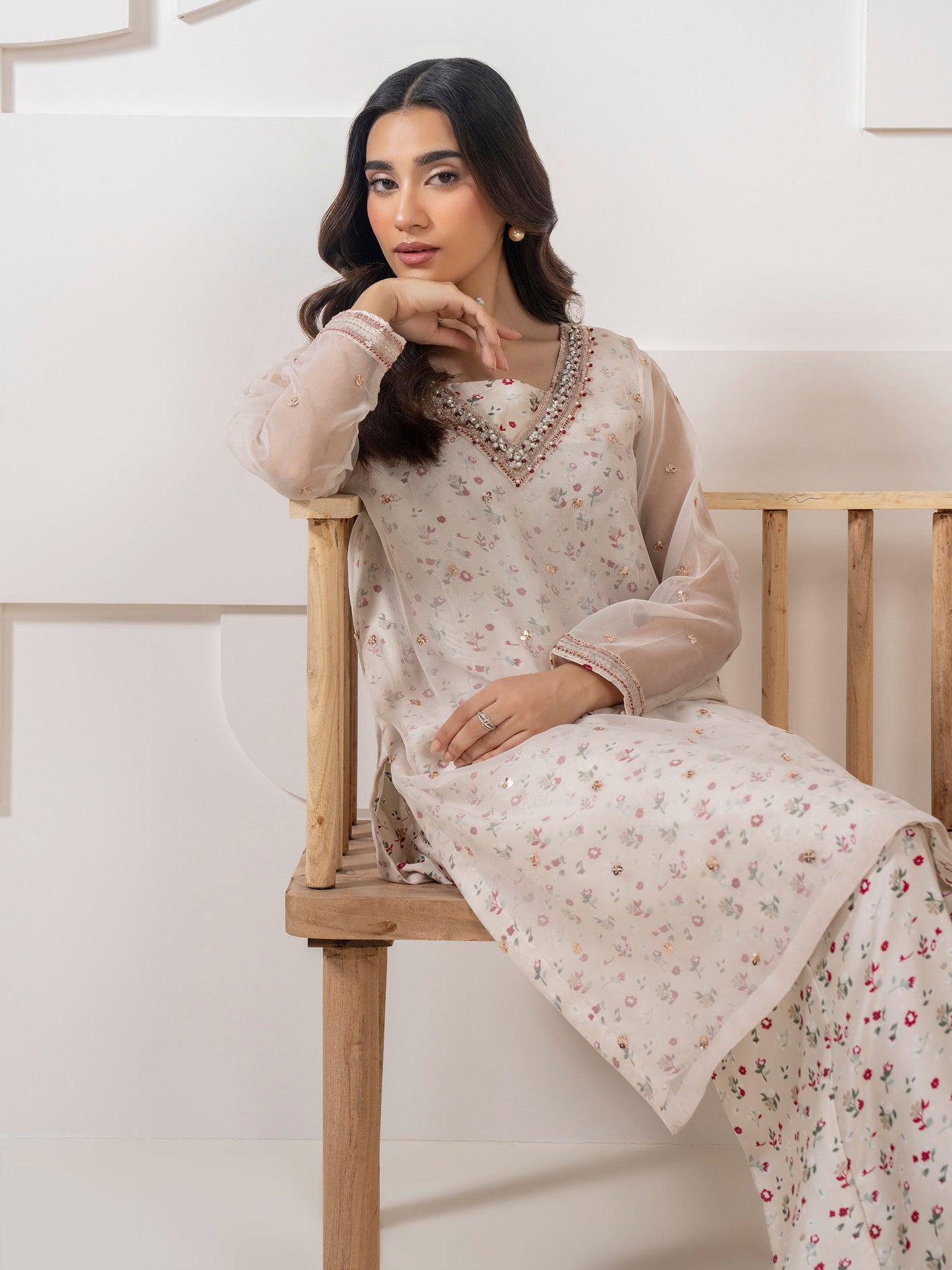 2 Piece Silk Suit-Embroidered (Pret)
