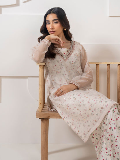 2 Piece Silk Suit-Embroidered (Pret)