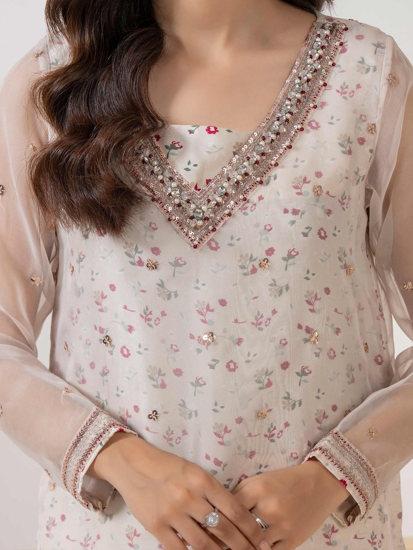 2 Piece Silk Suit-Embroidered (Pret)