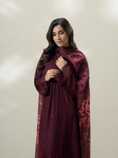 3-Piece Crepe Suit- Embroidered (Pret)