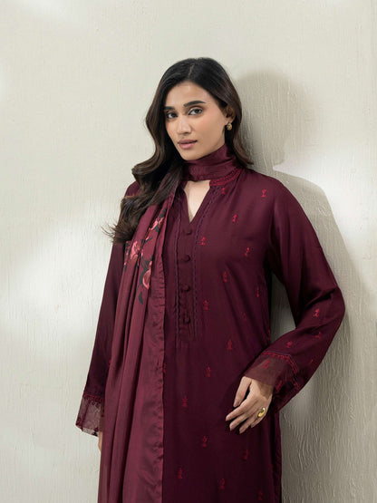 3-Piece Crepe Suit- Embroidered (Pret)