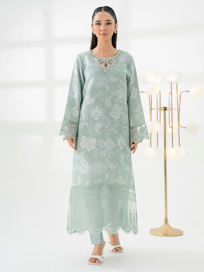 2 Piece Jacquard Suit-Embroidered (Pret)