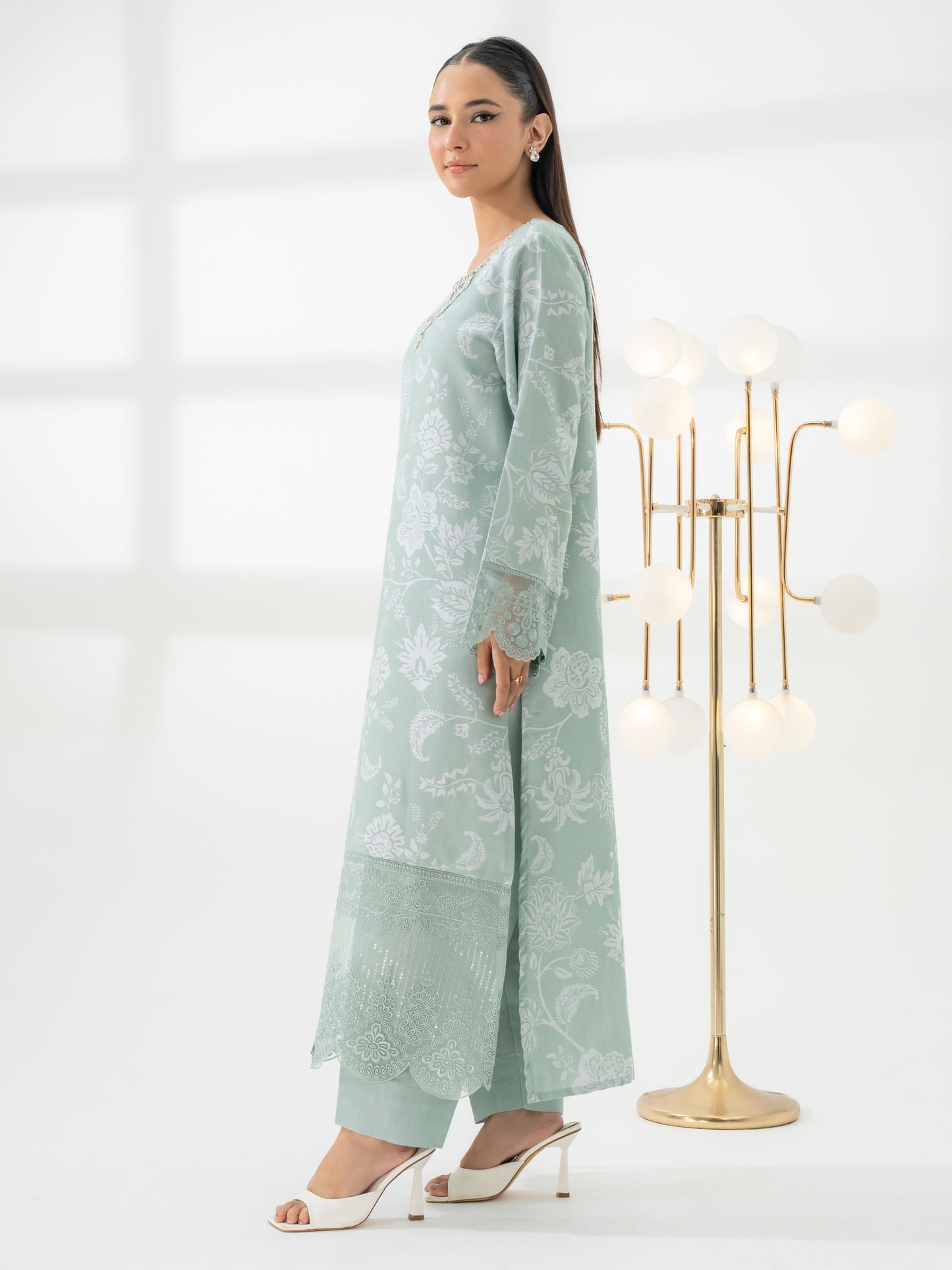 2 Piece Jacquard Suit-Embroidered (Pret)