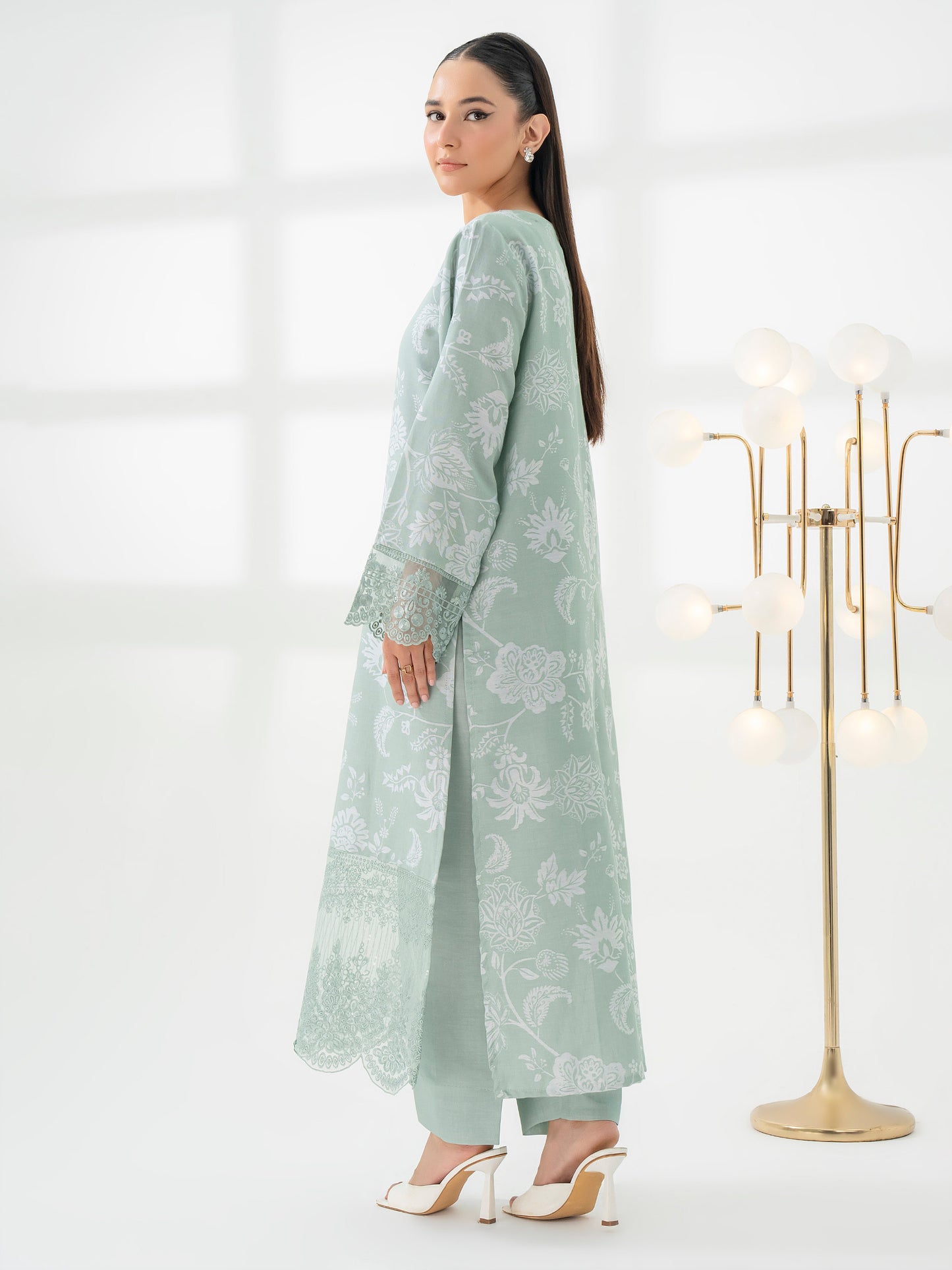 2 Piece Jacquard Suit-Embroidered (Pret)