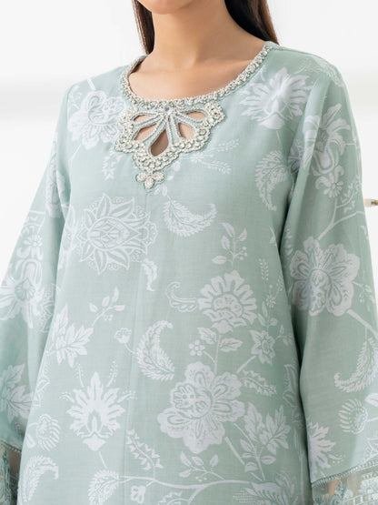 2 Piece Jacquard Suit-Embroidered (Pret)