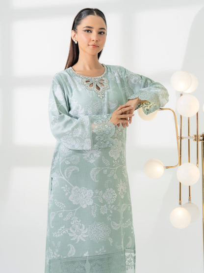 2 Piece Jacquard Suit-Embroidered (Pret)