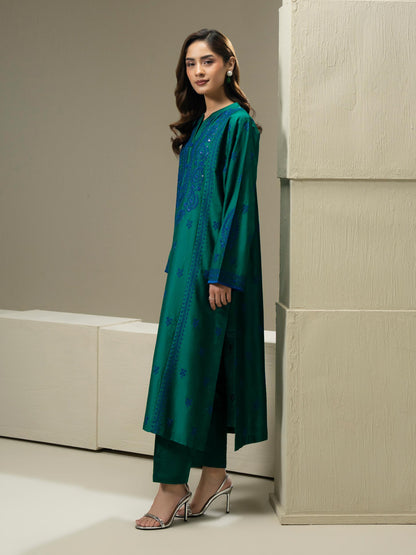 2 Piece Satin Suit-Embroidered (Pret)