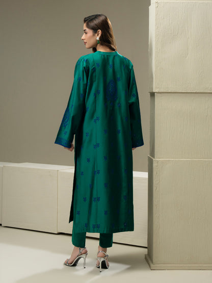 2 Piece Satin Suit-Embroidered (Pret)