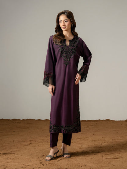 2 Piece Yarn Dyed Suit-Embroidered (Pret)