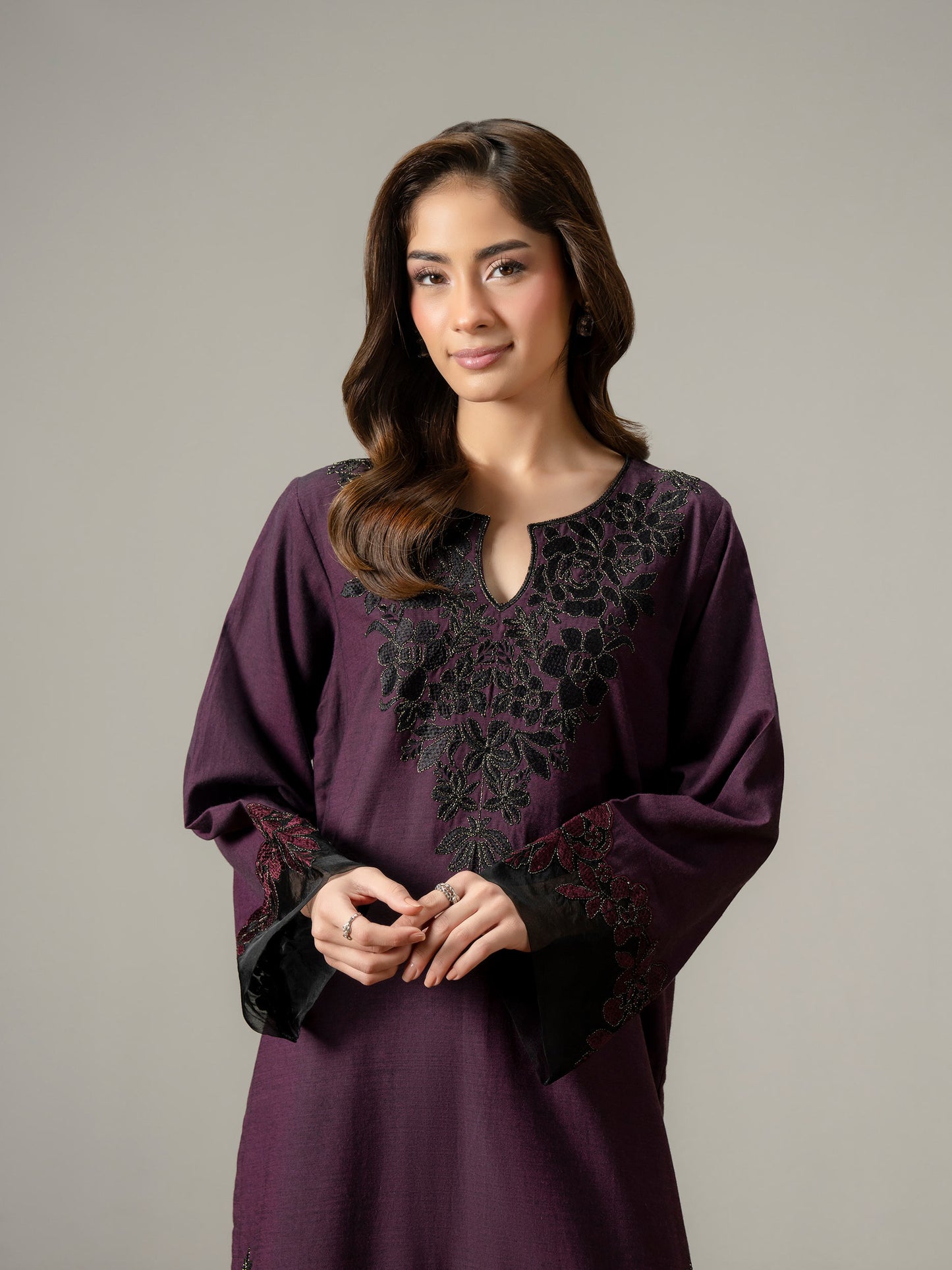 2 Piece Yarn Dyed Suit-Embroidered (Pret)