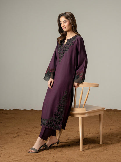 2 Piece Yarn Dyed Suit-Embroidered (Pret)