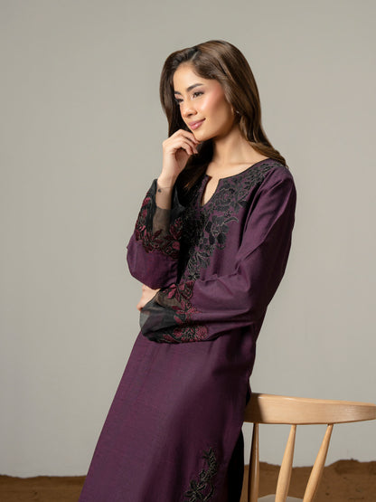 2 Piece Yarn Dyed Suit-Embroidered (Pret)