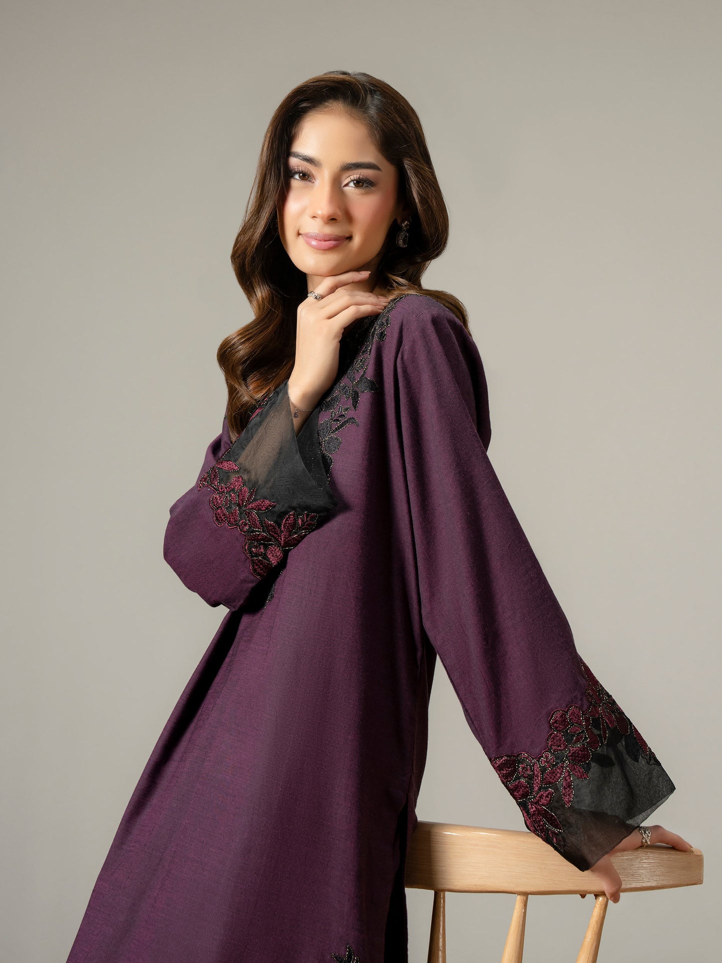 2 Piece Yarn Dyed Suit-Embroidered (Pret)