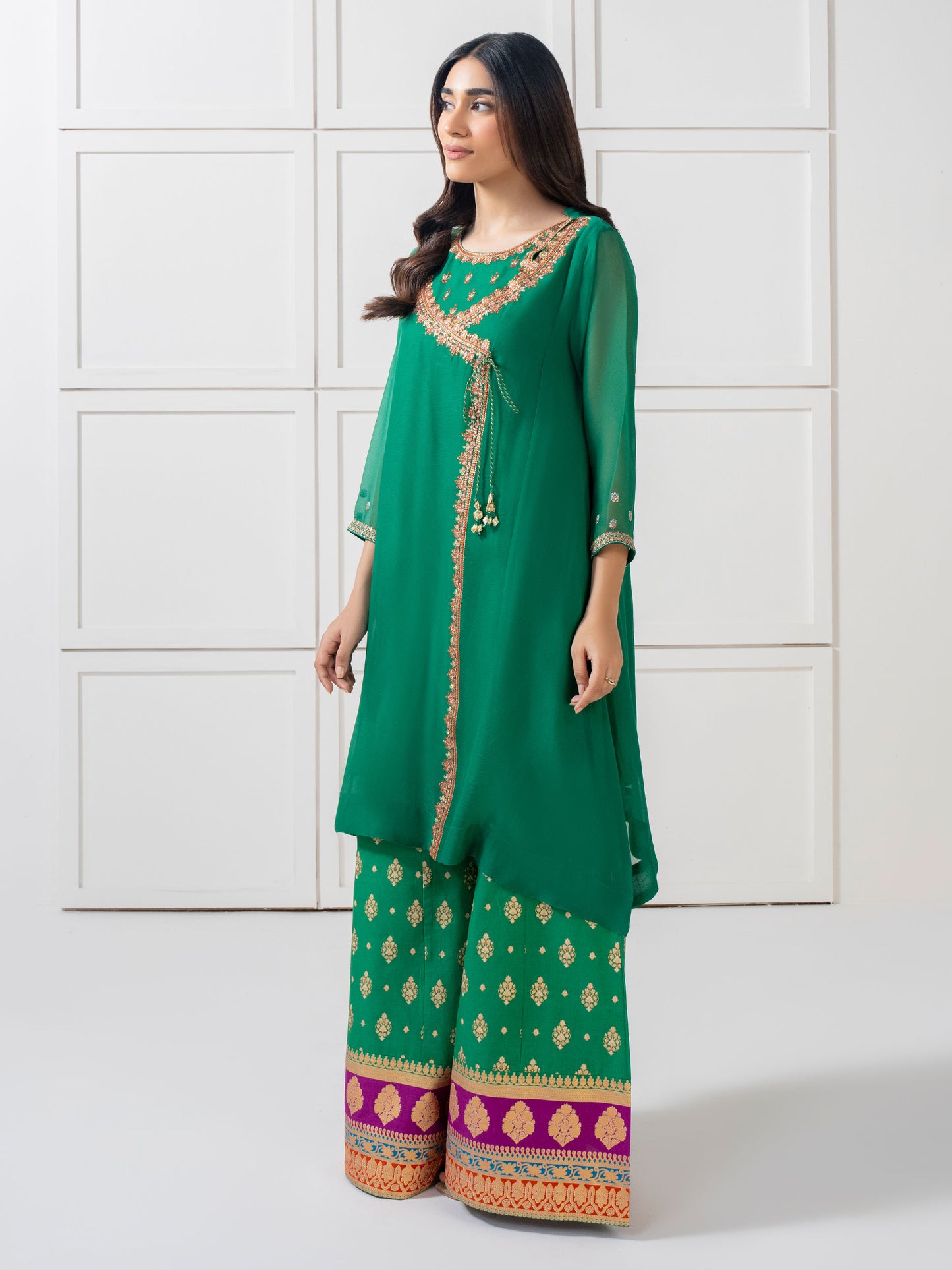 2 Piece Chiffon Suit-Embellished (Pret)