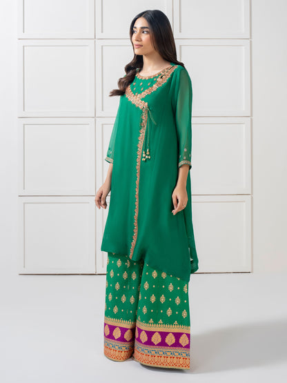 2 Piece Chiffon Suit-Embellished (Pret)
