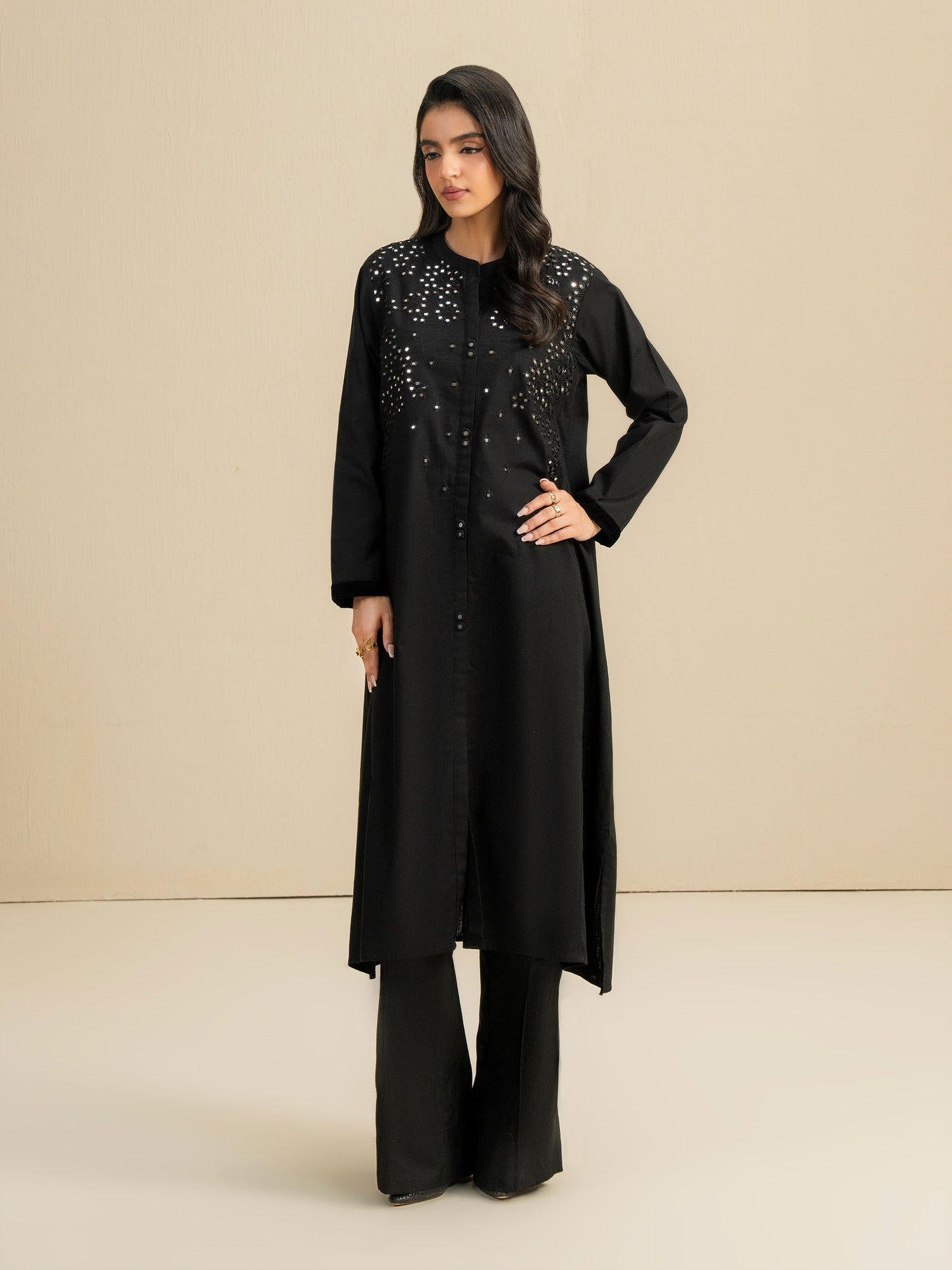 Khaddar Shirt-Embroidered (Pret)