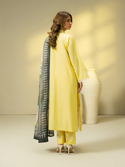 3 Piece Cambric Suit-Embroidered (Pret)