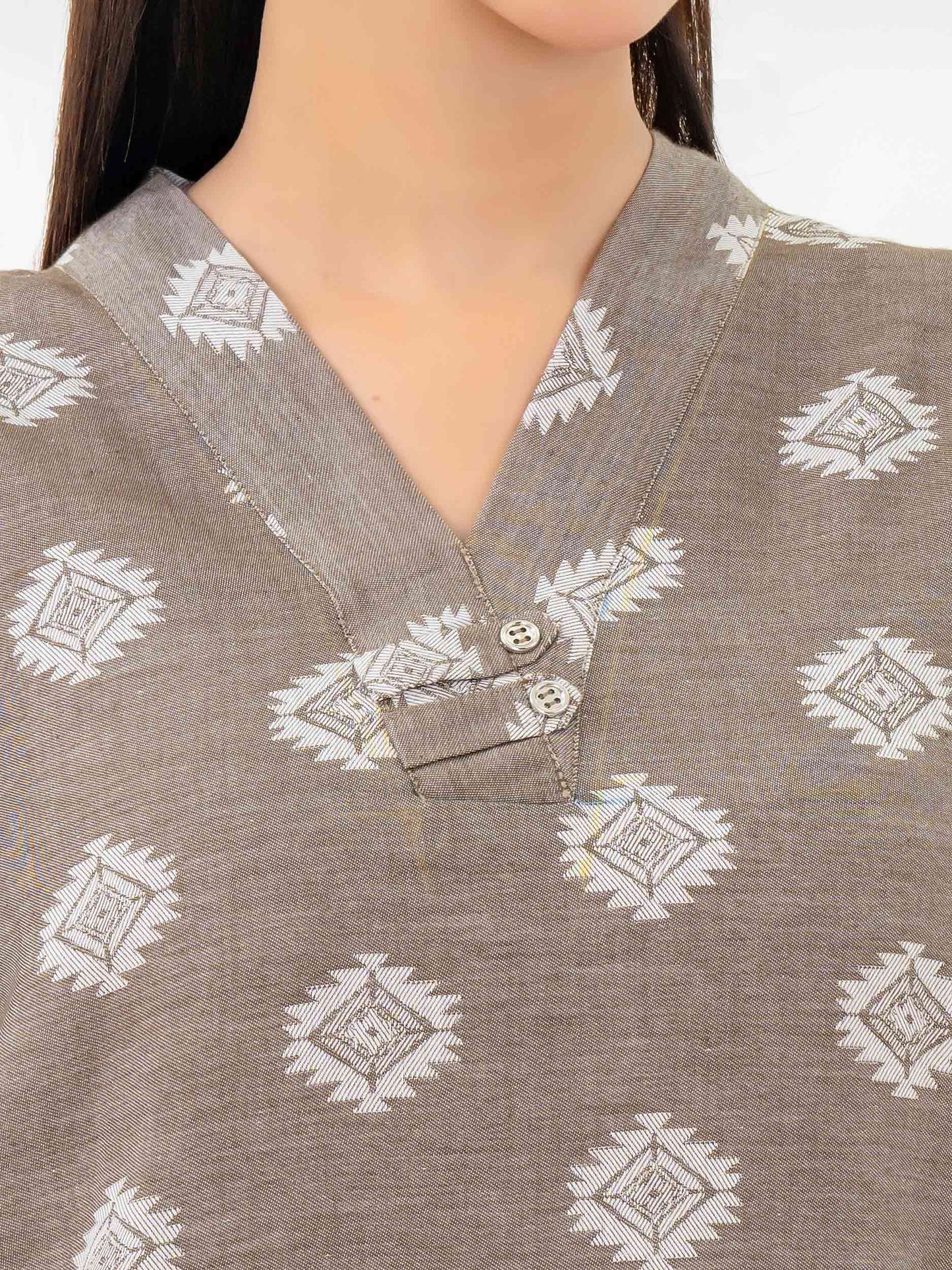 2 Piece Jacquard Suit-Embroidered (Pret)