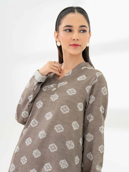 2 Piece Jacquard Suit-Embroidered (Pret)