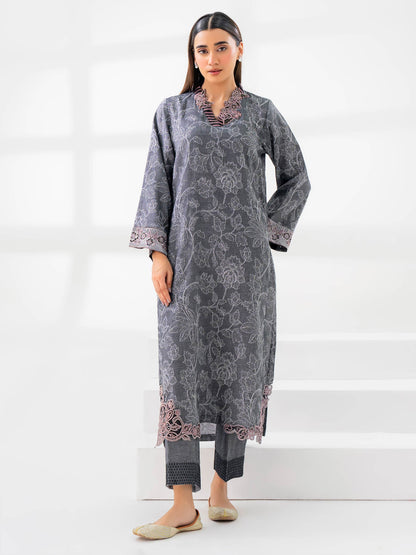 2 Piece Jacquard Suit-Embroidered (Pret)