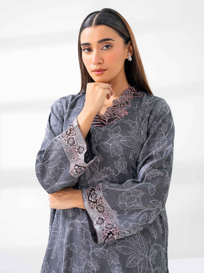 2 Piece Jacquard Suit-Embroidered (Pret)
