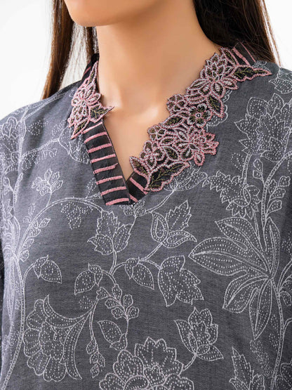 2 Piece Jacquard Suit-Embroidered (Pret)