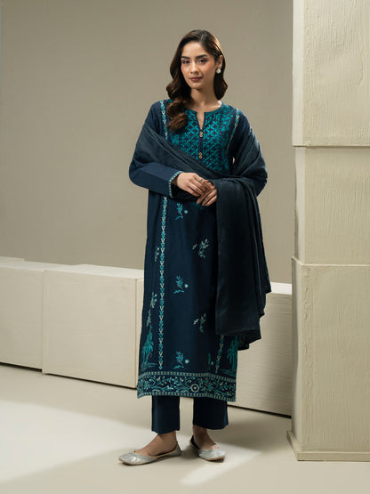 3 Piece Khaddar Suit-Embroidered (Pret)