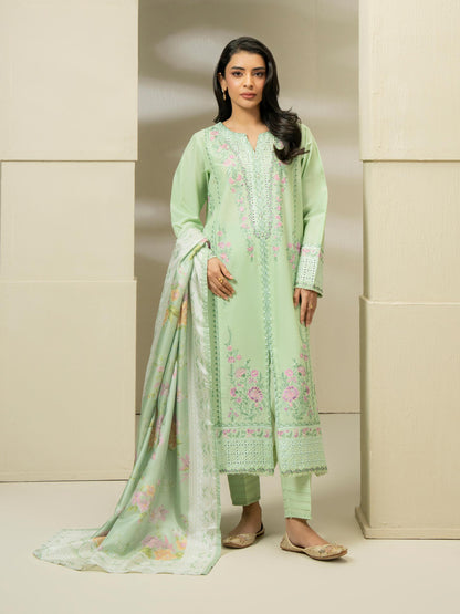 3 Piece Cambric Suit-Embroidered (Pret)