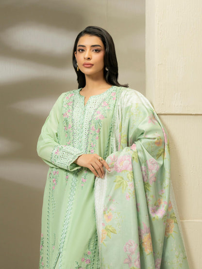 3 Piece Cambric Suit-Embroidered (Pret)