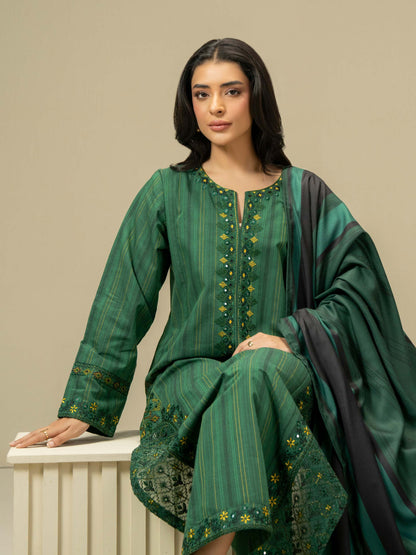 3 Piece Yarn Dyed Suit-Embroidered (Pret)