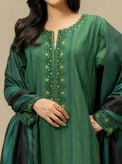 3 Piece Yarn Dyed Suit-Embroidered (Pret)