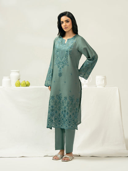 2 Piece Dobby Suit-Embroidered (Pret)