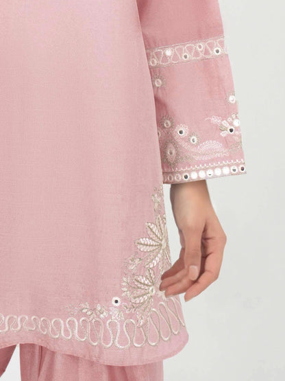 3 Piece Lawn Slub Suit- Embroidered (Pret)