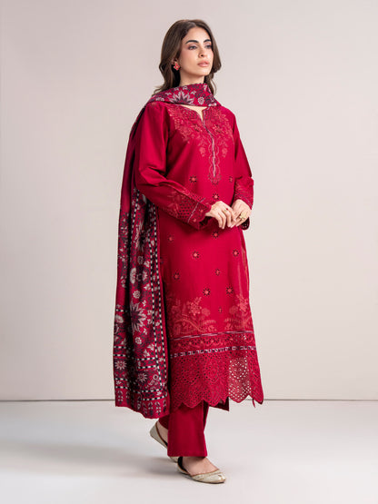3 Piece Khaddar Suit- Embroidered (Pret)
