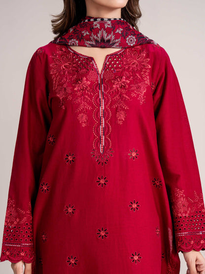 3 Piece Khaddar Suit- Embroidered (Pret)