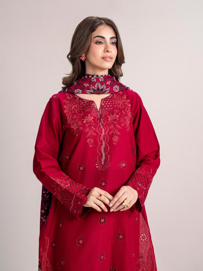 3 Piece Khaddar Suit- Embroidered (Pret)