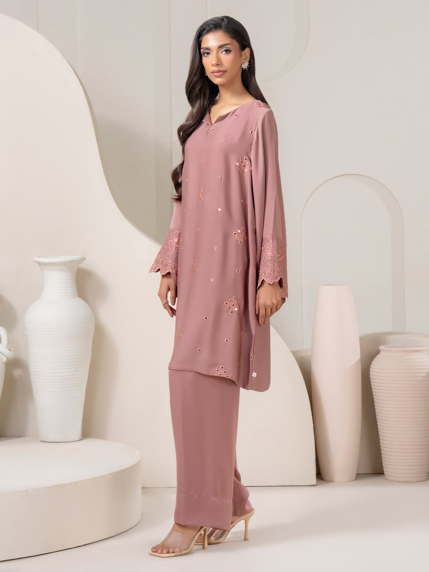 2 Piece Silk Suit-Embroidered (Pret)