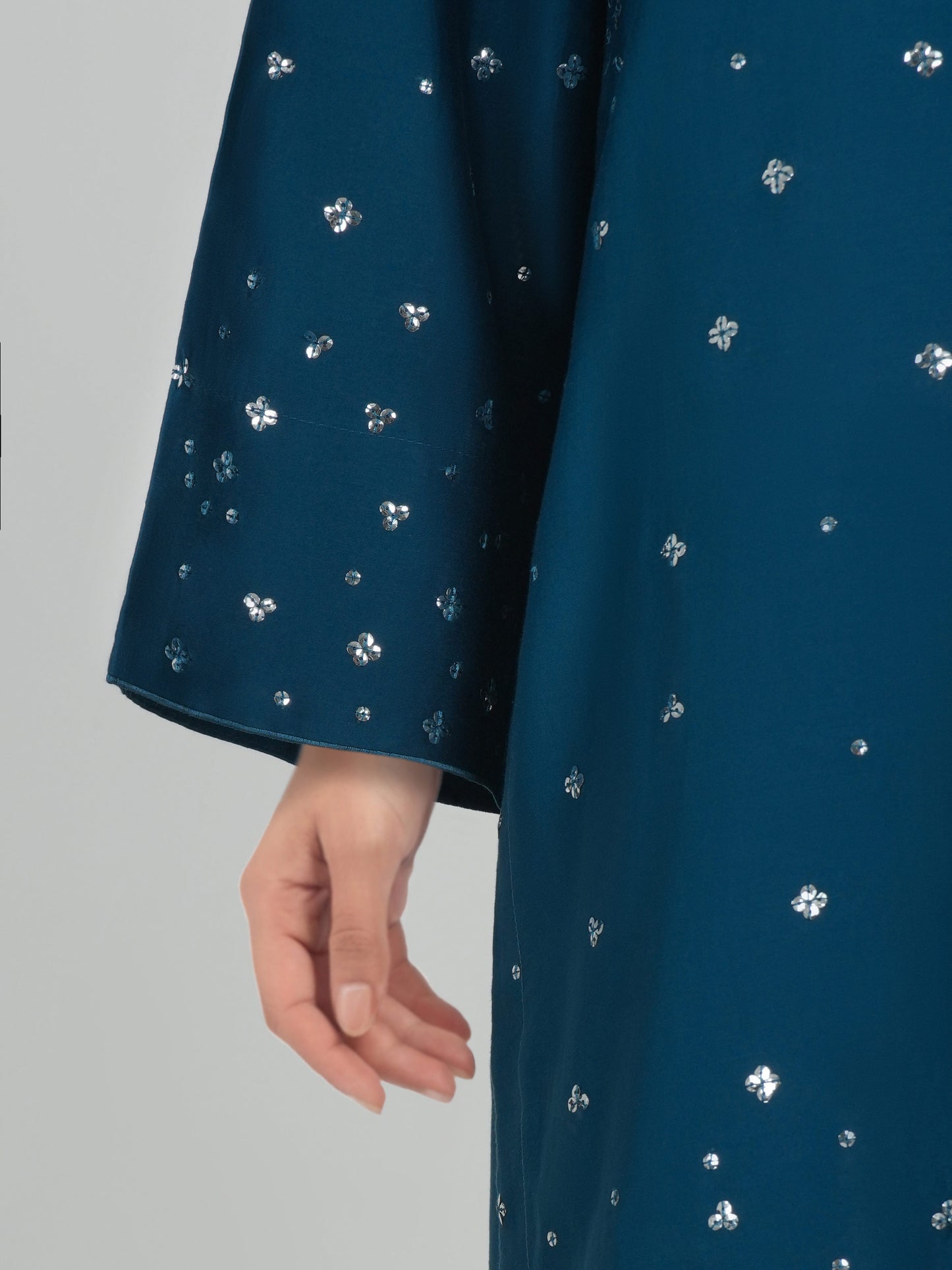 2 Piece Satin Suit- Embroirdered (Pret)
