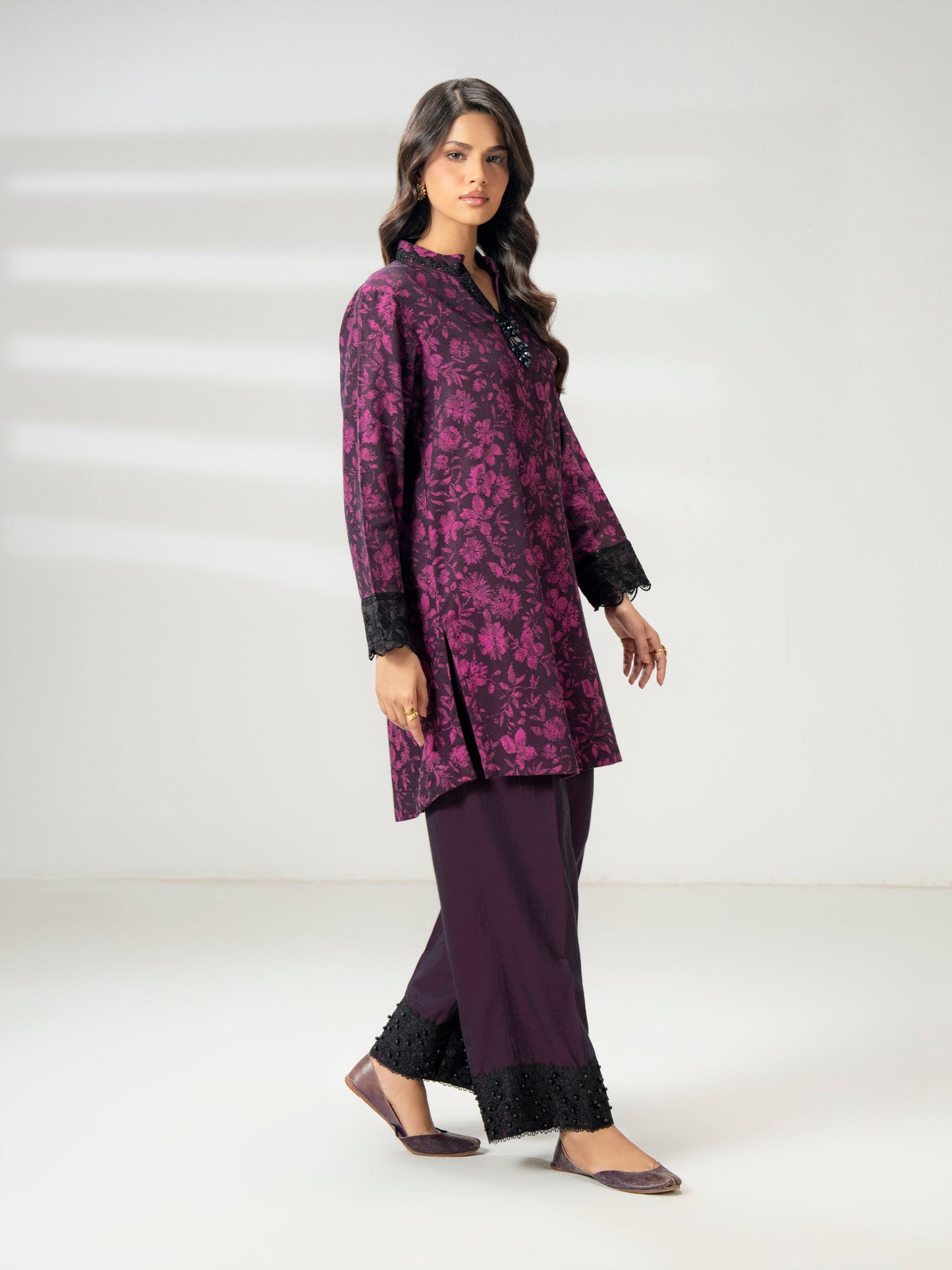 2 Piece Jacquard Suit-Embroidered (Pret)