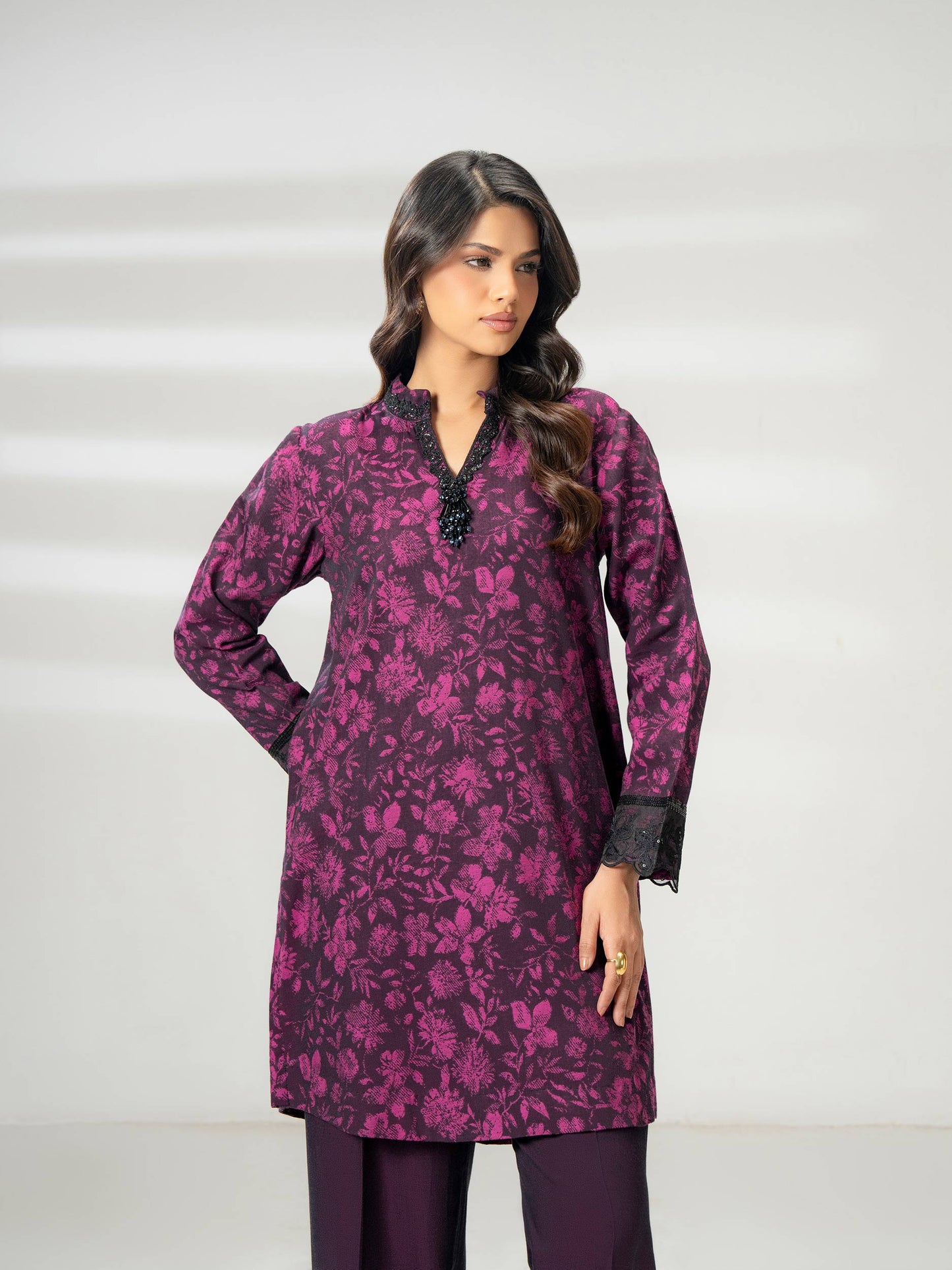 2 Piece Jacquard Suit-Embroidered (Pret)