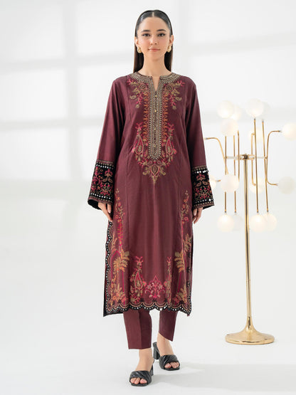 2 Piece Yarn Dyed Suit-Embroidered (Pret)