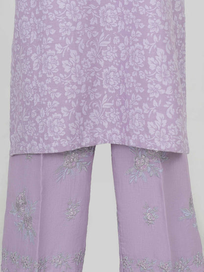 2 Piece Self Jacquard Suit- Embroidered (Pret)